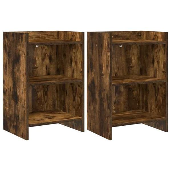 Maison Exclusive - Natborde 2 stk Røget eg 40 x 30 x 60 cm