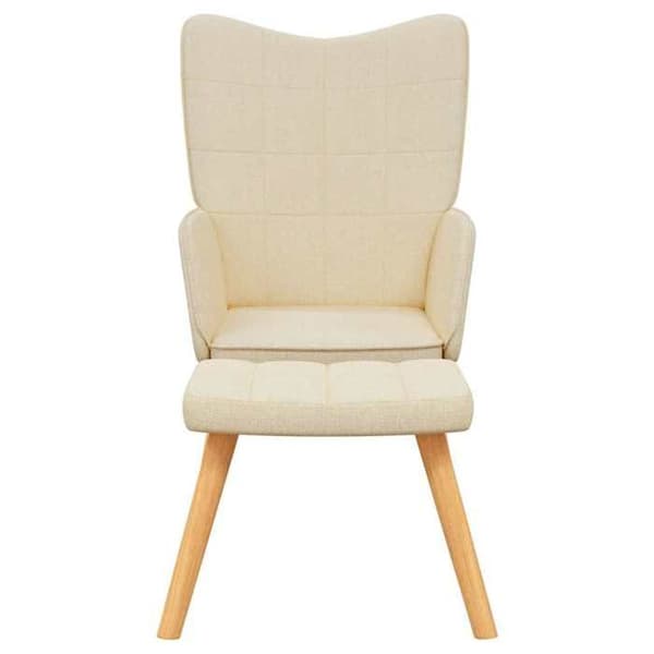 Maison Exclusive - Avkopplingsstol med fotpall Creme Tyg Grädde