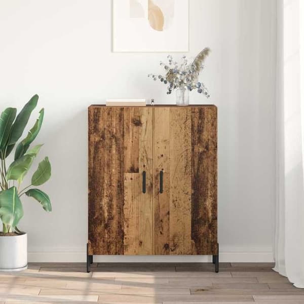 Buffé - EXKLUSIVT HUS - 69,5 x 34 x 90 cm - Ingenjörsträ - Monokrom brun - Nutida svartvit