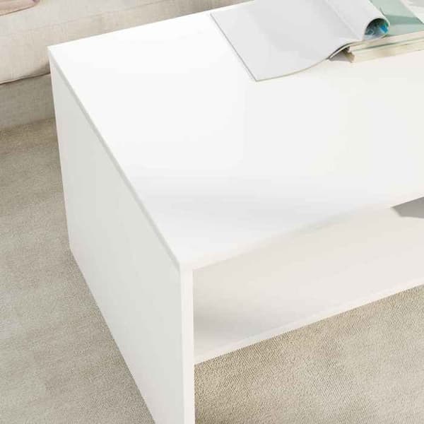 Bord - EKSKLUSIV HUS - 100 x 50 x 40 cm - Ingeniørtræ - Rektangulær - Indbyggede hylder Vit