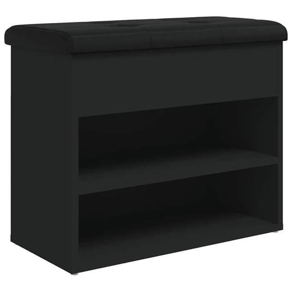 Maison Exclusive - Sort skohylde 62x32x50 cm i ingeniørtræ