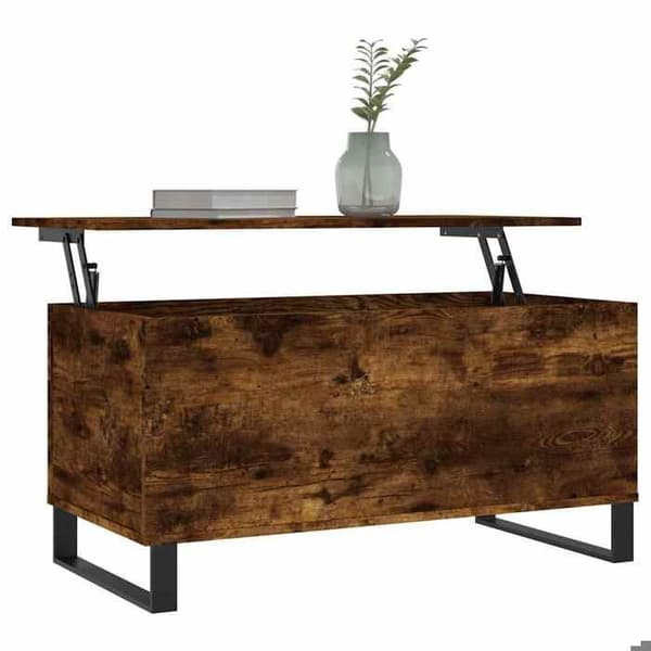 Maison Exclusive - Sofabord Røget eg 90x44,5x45 cm Ingeniørtræ