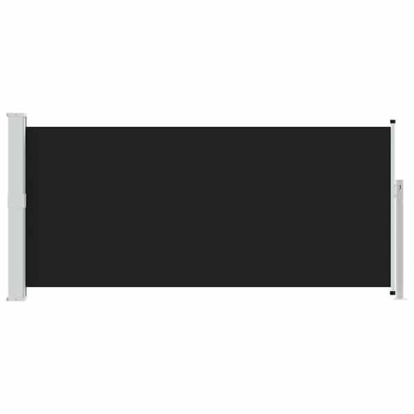 Sammenklappelig sideopbevaring - EKSKLUSIV HUS - 140x314 cm - Sort - Automatisk rulle - UV-bestandig polyester Svart