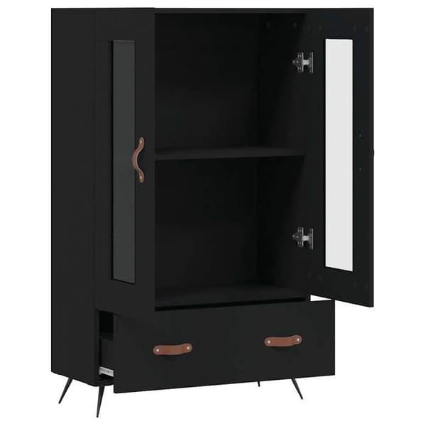 Maison Exclusive - Svart hög buffé 69,5x31x115 cm ingenjörsträ