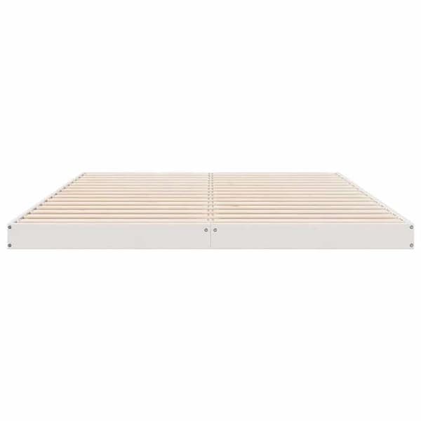 Maison Exclusive - Sängram i vitt 160 x 220 cm av massivt trä Vit