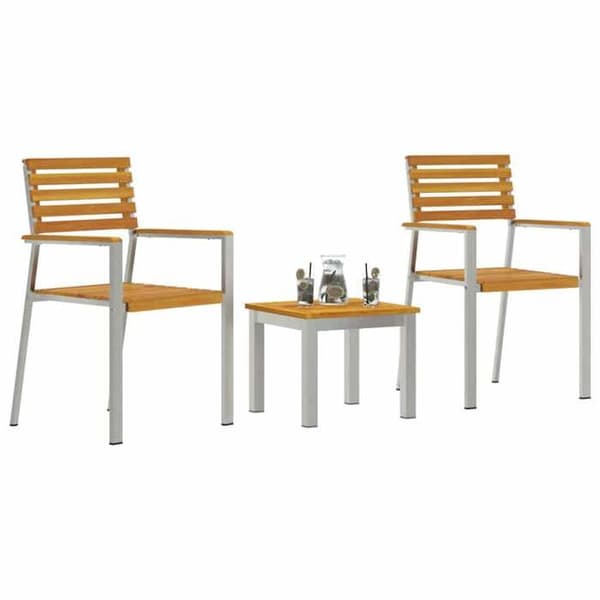 Maison Exclusive - Sæt af 3 pc. spisebord til haven Brun brun