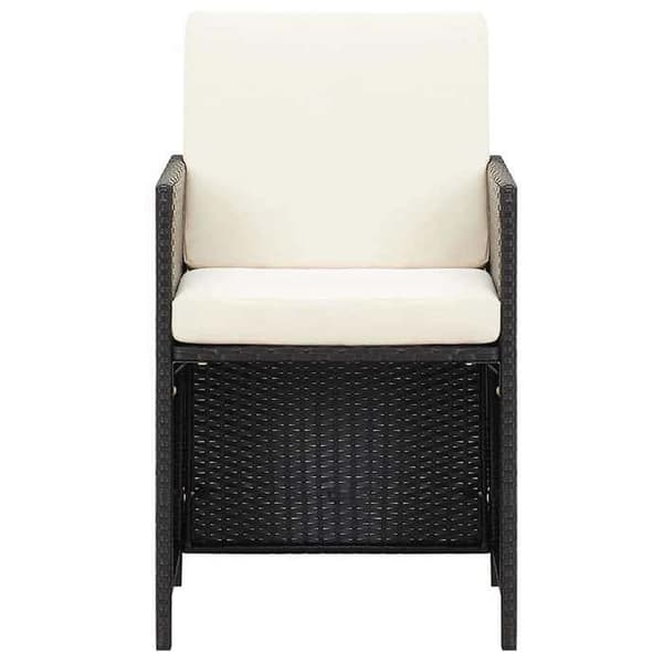 Maison Exclusive - Have spisebordssæt med puder 5 dele poly rattan sort Svart