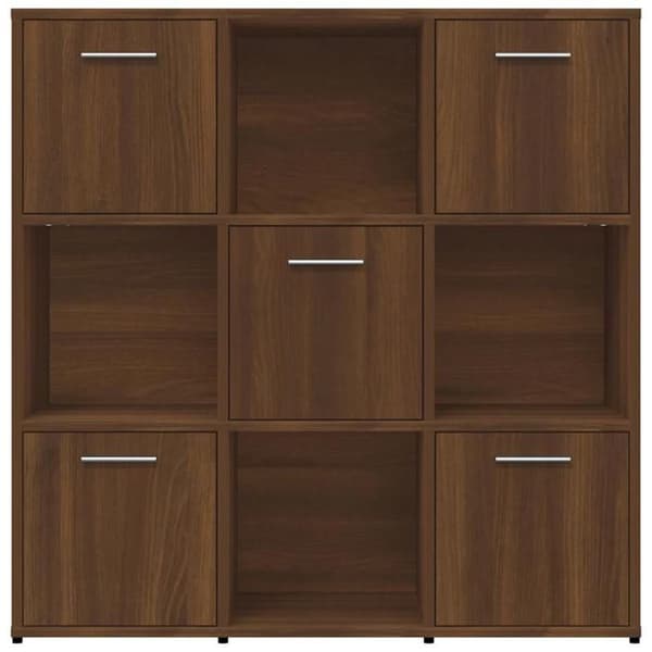 Maison Exclusive - Bibliotek Egetræ brun 90x30x90 cm Ingeniørtræ