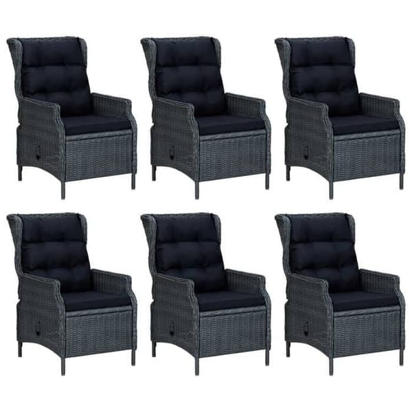 Maison Exclusive - Trädgårdsset 7 delar Mörkgrå Flätad resin