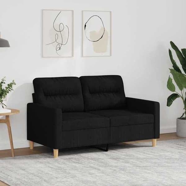 Maison Exclusive - Musta 2-paikkainen sohva 120 cm Kangas
