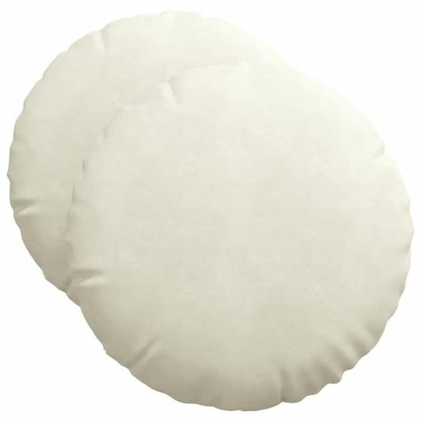 Sittkuddar - EXKLUSIVT HEM - Sammet Cream Ø50x19 cm - Rund - Set om 2 st - Polyesterfyllning Grädde