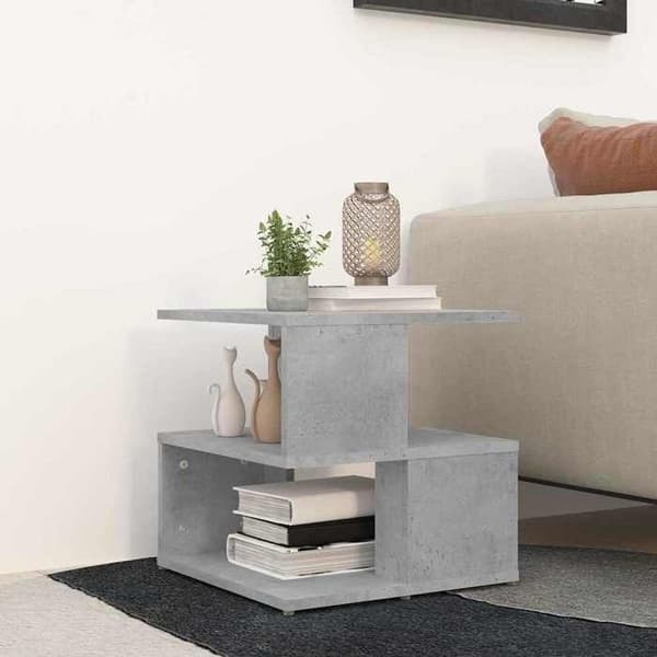 Maison Exclusive - Grå beton sidebord 40x40x40 cm ingeniørtræ