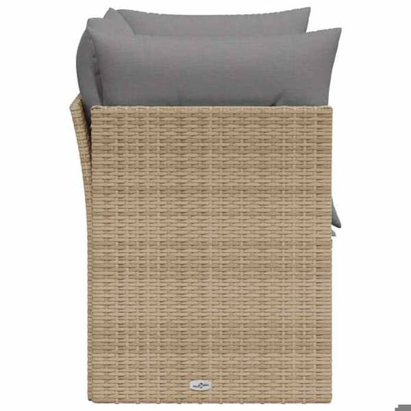 Maison Exclusive - Trädgårdsoffa med kuddar 2 platser beige flätad resin