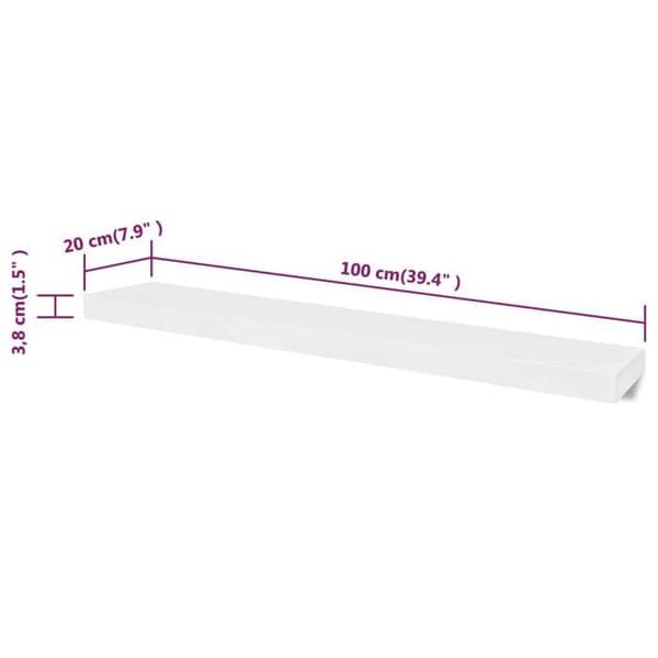 Maison Exclusive - Seinähyllyt 4 kpl Valkoinen 100 cm Matt vit