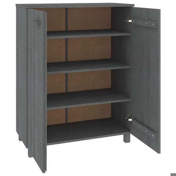 Maison Exclusive - Kenkäkaappi HAMAR Tummanharmaa 85x40x108 cm Massiivipuu