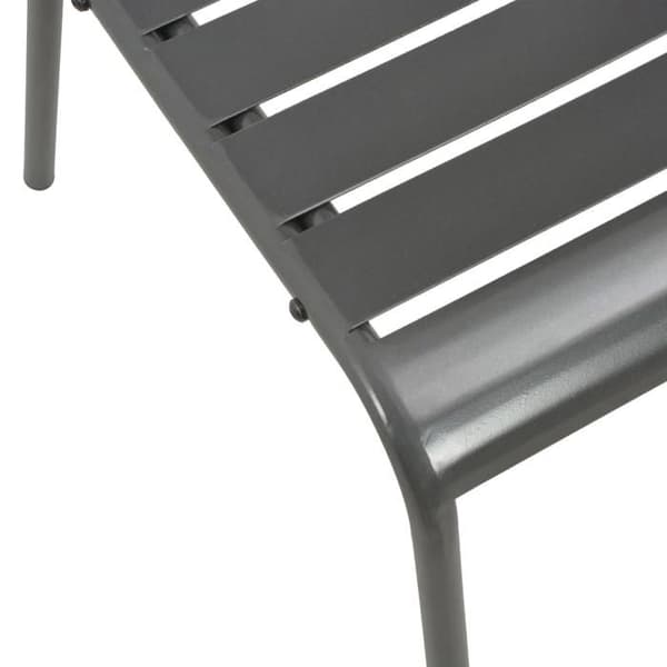 Maison Exclusive - Utomhusstolar set om 4 Design med ribbor Mörkgrå Stål