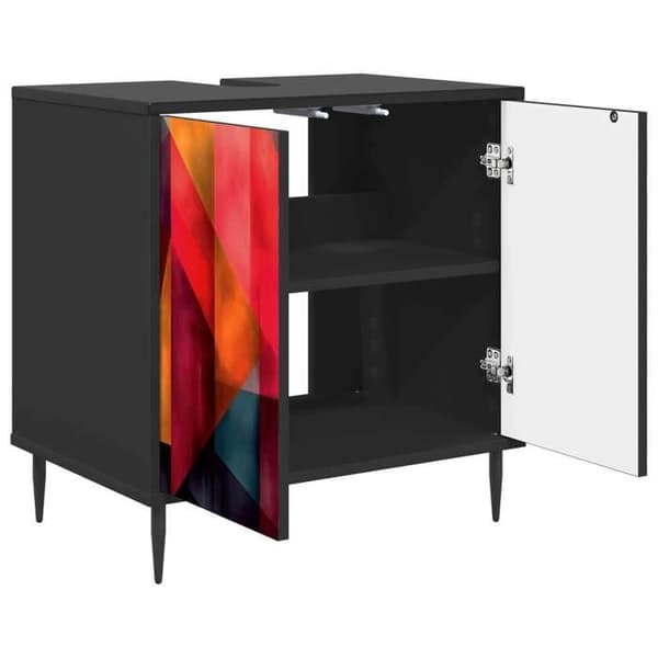 Maison Exclusive - Badeværelsesskab HEESCH Sort eg 60 x 40 x 61 cm