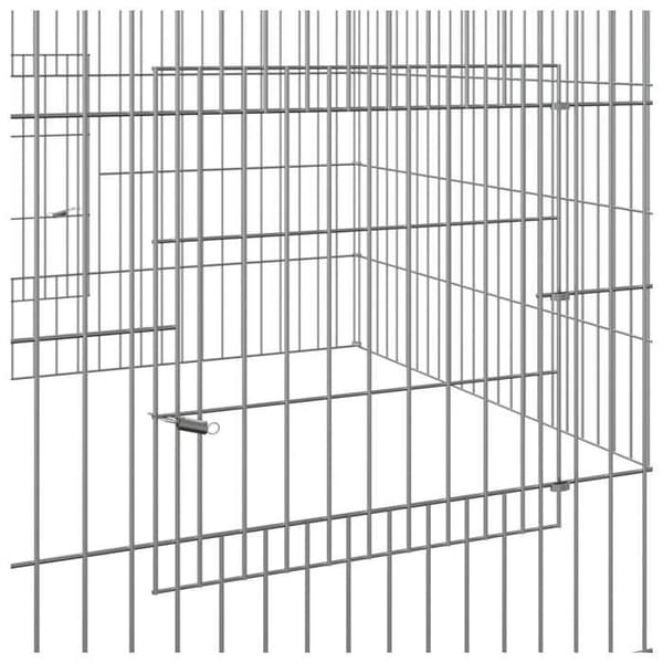 Maison Exclusive - Kaninbur 110x110x55 cm Galvaniserat järn Silver