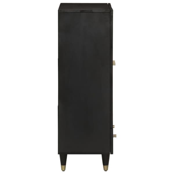 Buffet høj - EKSKLUSIV HUS - Håndskåret - Massivt mangotræ - 60x33x100 cm - Sort