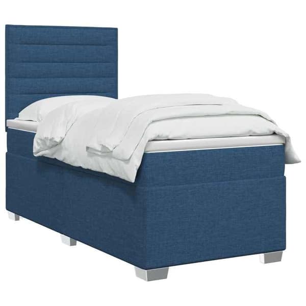 Maison Exclusive - Boxspring seng med madras Blå 90 x 190 cm Stof Blå