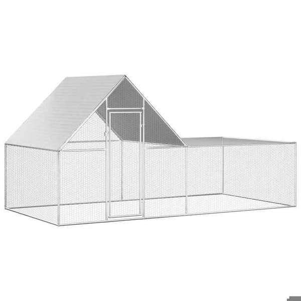 Maison Exclusive - Hönshus 4 x 2 x 2 m Galvaniserat stål silver-