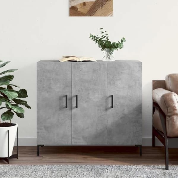 Maison Exclusive - Betonggrå buffé 90x34x80 cm ingenjörsträ