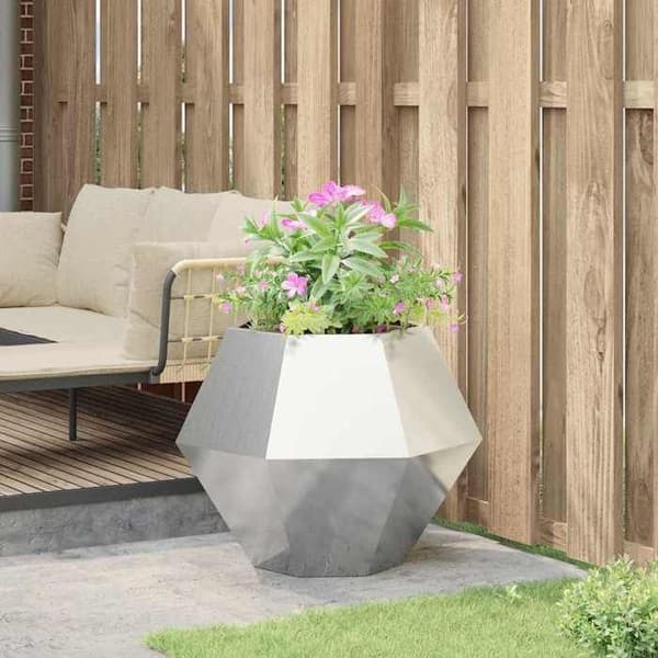 Maison Exclusive - Silverfärgad Blomkruka 75 x 75 x 60 cm Rostfritt stål