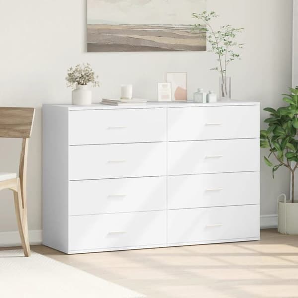 Maison Exclusive - Bufféer 2 st vit 60x39x80 cm ingenjörsträ