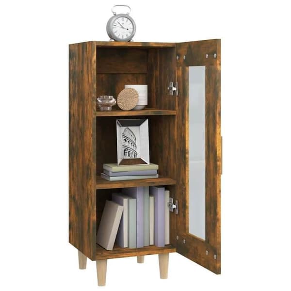 Maison Exclusive - Buffet Røget Eg 34,5x34x90 cm Ingeniørtræ