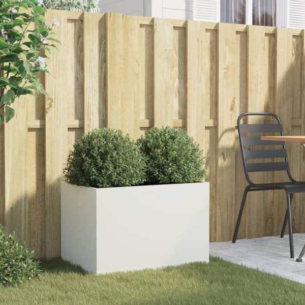 Maison Exclusive - Vit kruka 62x40x39 cm stål