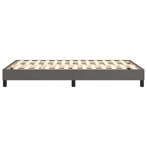 Maison Exclusive - Sengebund med grå lameller 120x200 cm i kunstlæder Grå