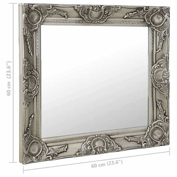 Maison Exclusive - Barockstil väggspegel 60x60 cm Silverfärgad