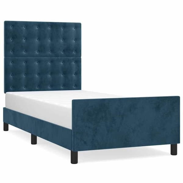 Maison Exclusive - Sängram utan madrass mörkblå 100x200 cm sammet