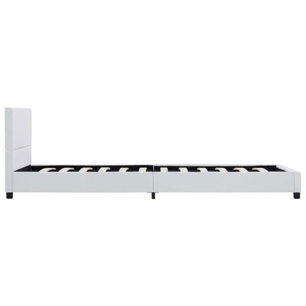 Sengestel - Eksklusivt Hus - Hvid - Syntetisk Læder - 90 x 200 cm Vit