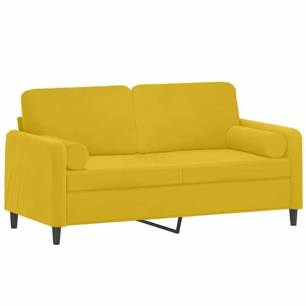 Soffa 2 platser - Maison Exclusive - Gul sammet - Robust metallram - Avtagbara kuddar Gul