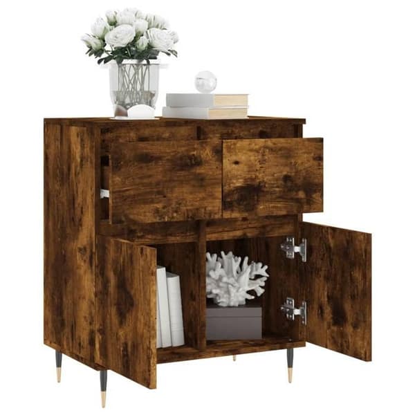 Maison Exclusive - Buffet Røget Eg 60x35x70 cm Ingeniørtræ
