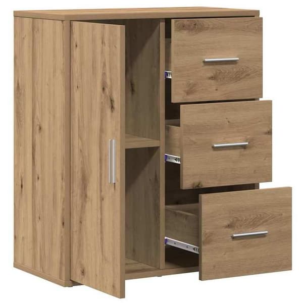 Maison Exclusive - Buffet i håndlavet egetræ 60 x 31 x 70 cm Ingeniørtræ Ek
