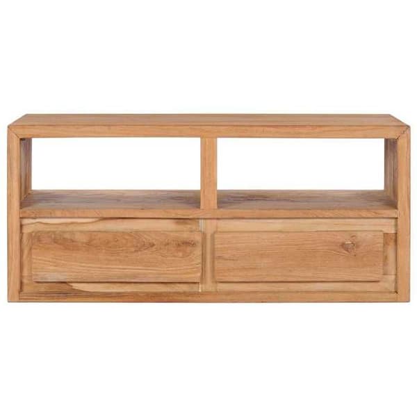 Maison Exclusive - TV-møbel 90x30x40 cm i solid teaktræ Naturlig träfärg