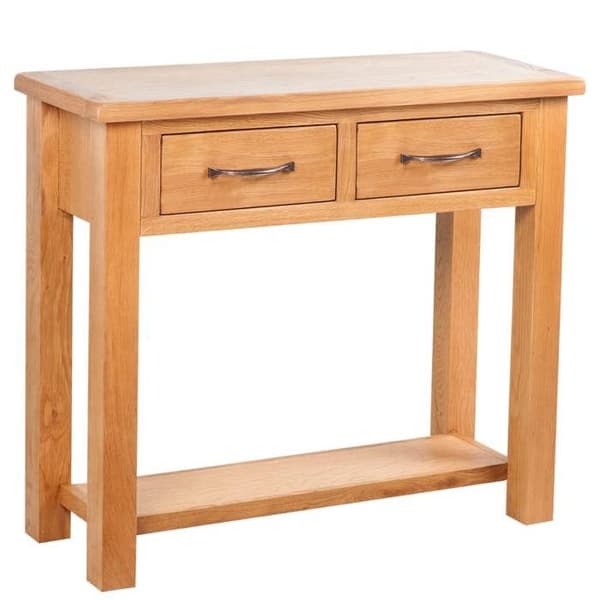 Maison Exclusive - Konsolbord med 2 skuffer 83x30x73 cm Massivt egetræ Ospecificerad
