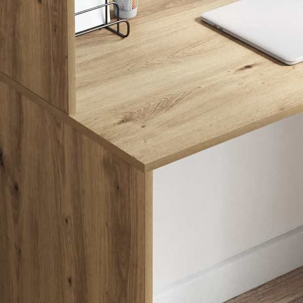 Maison Exclusive - Håndlavet egetræskontor 102 x 50 x 124 cm Ingeniørtræ Ek
