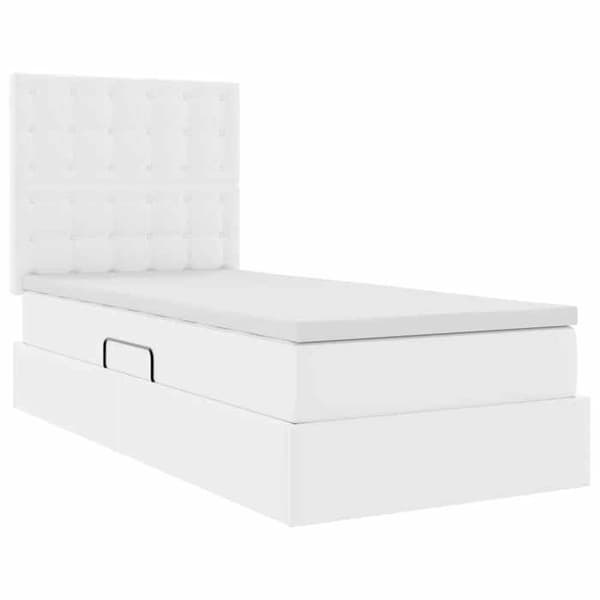 Maison Exclusive - Säng med LED-band Vit 90 x 190 cm Konstläder ren vit