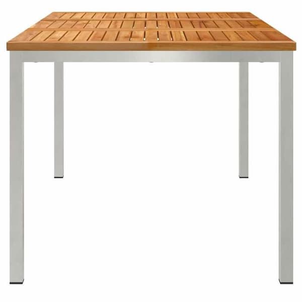 Trädgårdsbord - EXKLUSIV HEM - 150x90x75 cm - Rektangulär - Rostfritt stål & massivt trä - Utomhus, lätt att underhålla