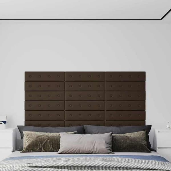 Maison Exclusive - Væghovedgærde 12 pc Brun Kunstlæder
