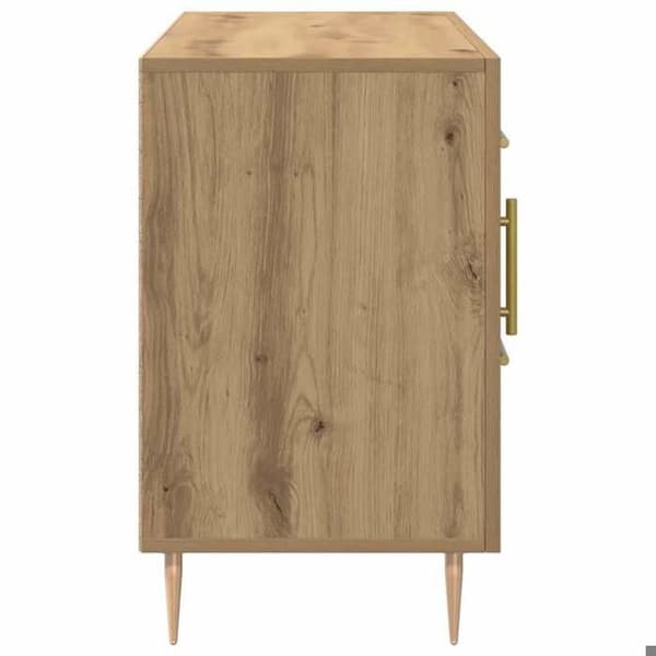 Buffé bas - EXKLUSIVT HUS - 100x36x60 cm - Ingenjörsträ - Ek - 1 dörr, metallben Ek