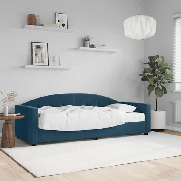 Maison Exclusive - Dagbädd med blå madrass 80x200 cm sammet Blå
