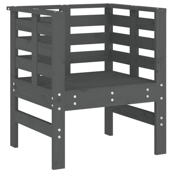 Maison Exclusive - Trädgårdsstolar set om 2 grå 61,5x53x71cm massiv furu