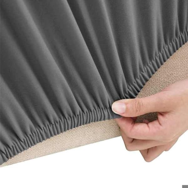Maison Exclusive - Utvidbar sofföverdrag för 4-sitssoffa i antracitgrå polyesterjersey