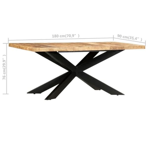 Maison Exclusive - Spisebord 180x90x76 cm Solid rå mangotræ Rått mangoträ
