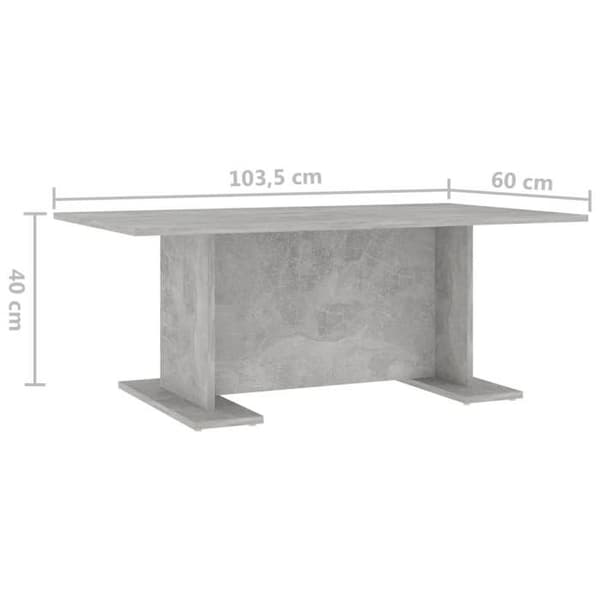 Bord - EKSKLUSIV HUS - 103,5 x 60 x 40 cm - Beton grå - Spånplader - Moderne Betonggrå