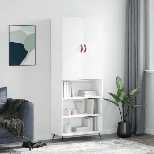 Maison Exclusive - Buffé hög Vit 69,5x34x180 cm Ingenjörsträ Vit